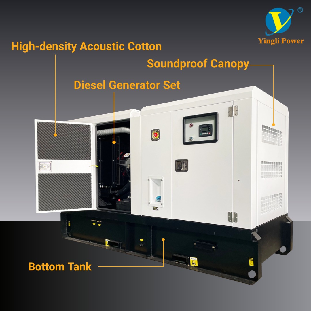3 Phase Dynamo Silent Diesel Power Plant Perkins Canopy Type Soundproof Generator Set Outdoor Power Generation 220V/380V