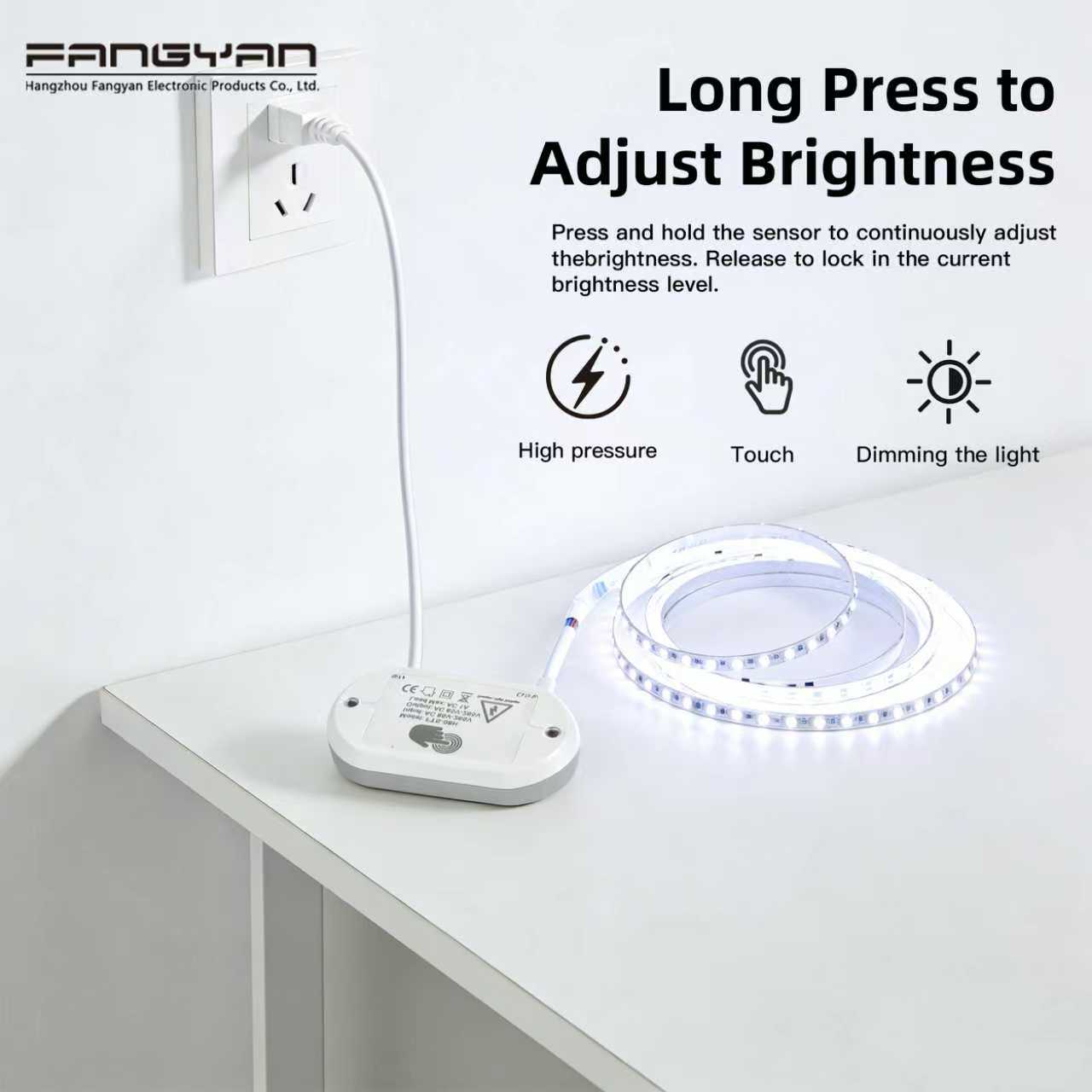 Cabinet Light Touch Wardrobe Sensor 110v 220v Hidden Touch Dimmer Switch for 25mm Under Wood Led Furniture Light