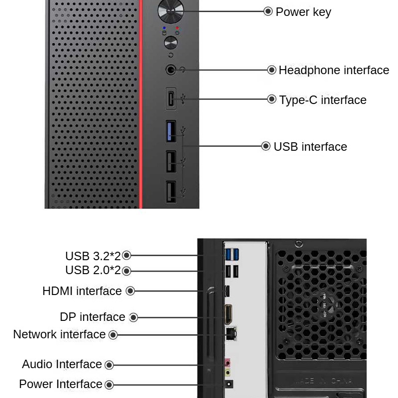 Lenovo ERAZER Co-G8 Inter Core I5-12450H 16GB 512GB SSD 7.6L for Government & Enterprise Small Business Mini Desktop PC Computer