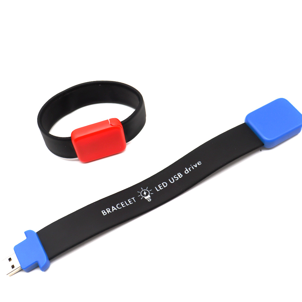 USB Flash Memory Stick Lighting up Bracelet Usb Wristband Led Thumb Drive Personalized Logo Pendrive 32GB USB Flash Memory Stick