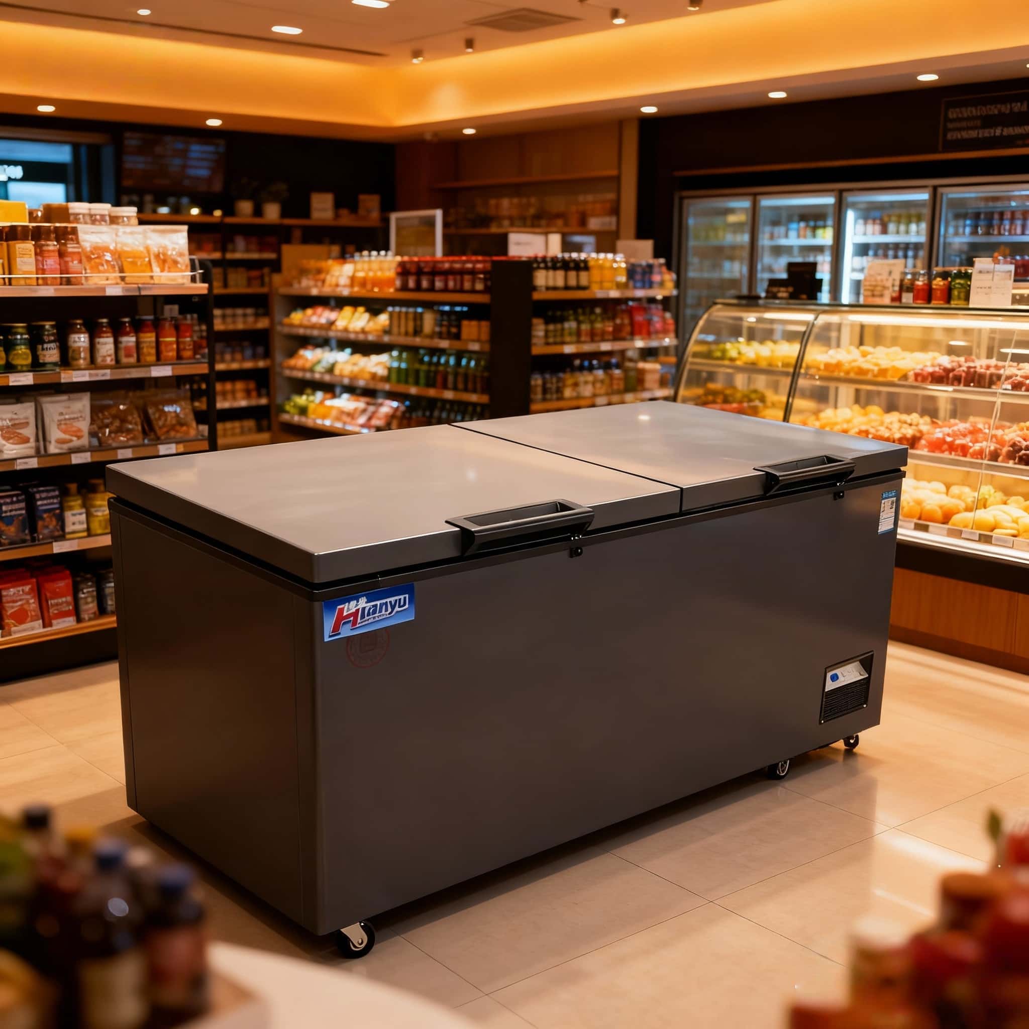 Commercial Large Capacity Horizontal Flip-Lid Freezer Refrigerator, Home Use Horizontal Freezer Refrigerator