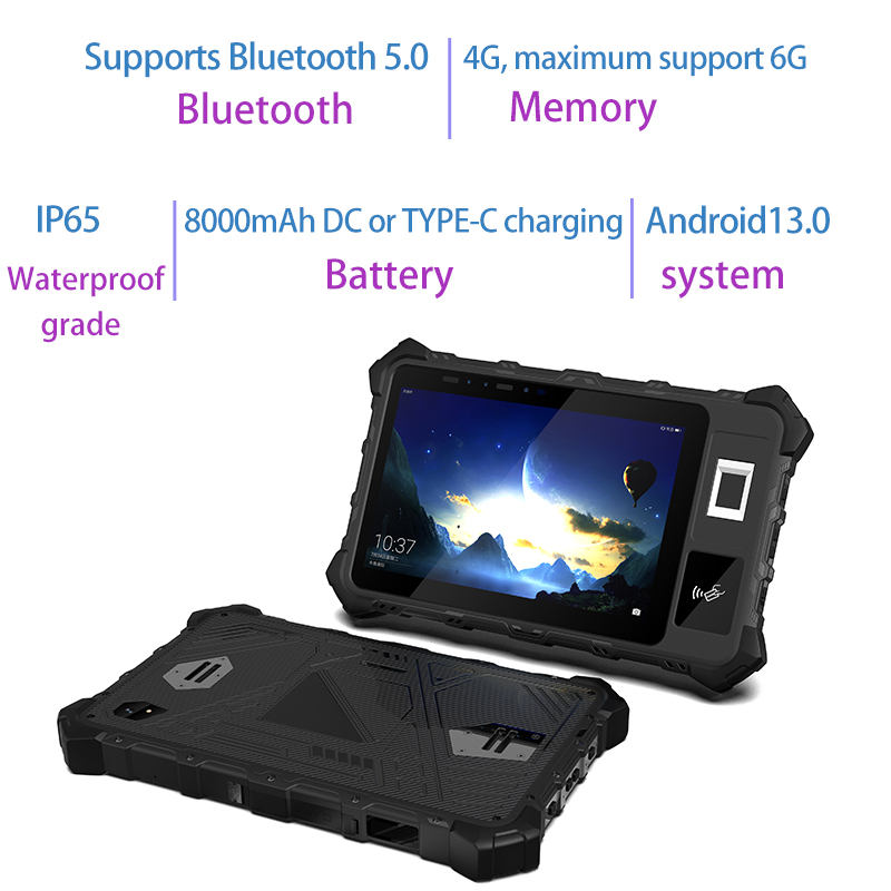 8 Inch Android 11 Rugged Tablet Iris Fingerprint Barcode Scanner Smart RFID NFC Card Reader Secure Face