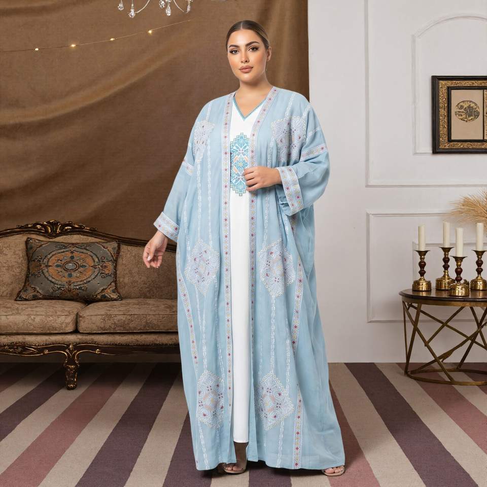 2026 Islamic Clothing Luxury Dark Blue