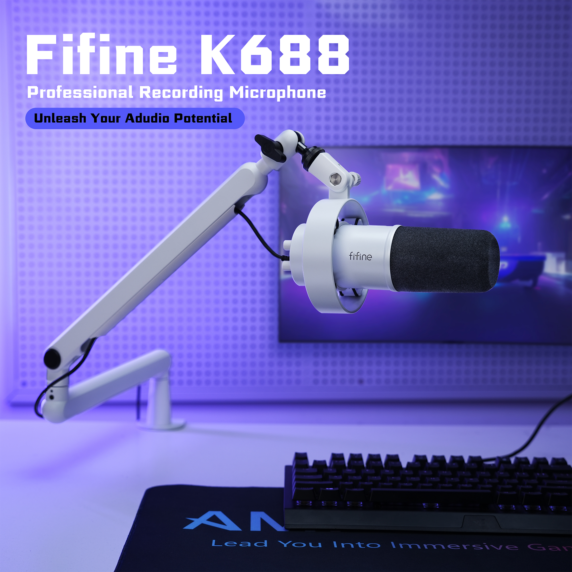 FIFINE K688 Professional XLR USB Dynamic Recording Microphone with Metal Body for Podcast Studio Streaming Microfone Dinamico