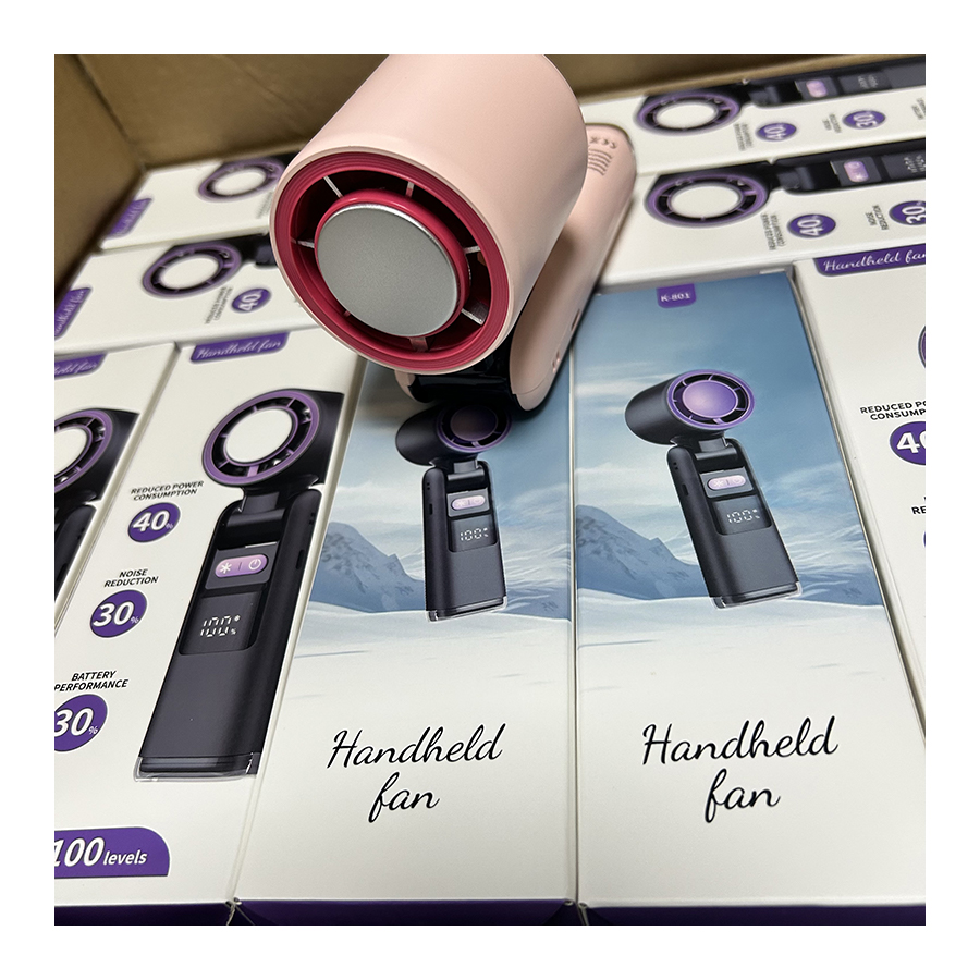 4000Mah Digital Display Foldable Fan USB Rechargeable 100 High Speed Mini Fan Cold Compress Hand Held Fan