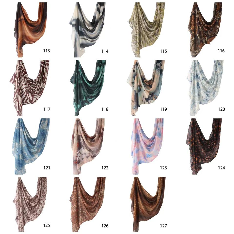 Watercolor Printed Modal Muslim Hijab