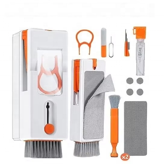 Factory Wholesale 11" 1 Multi-Functional Eco-Friendly ABS+Silicone Cleaning Kit Laptop Cleaning Brushes Earbuds Tablet Computer