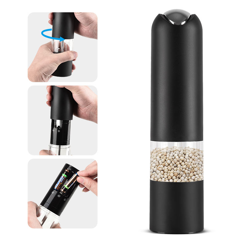 Modern Design Household Kitchen Products Equipped with LED Light Electric Pepper Grinder Salt Mill