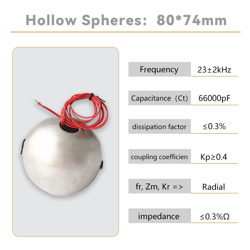 23kHz Piezo Ceramic Sphere Hollow Sphere Piezoelectric Ceramic element for Piezoelectric Hydrophone Hydrophone Transducer Sphere