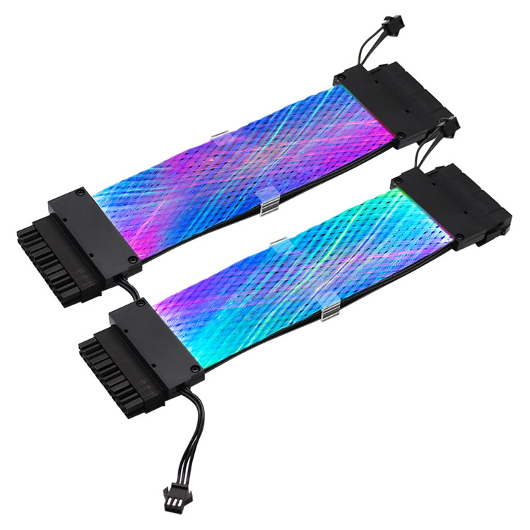 24Pin RGB Desktop Extension Cable for Computer PSU & Motherboard Plastic Desktop Power Cable with 24Pin RGB Connector in Stock