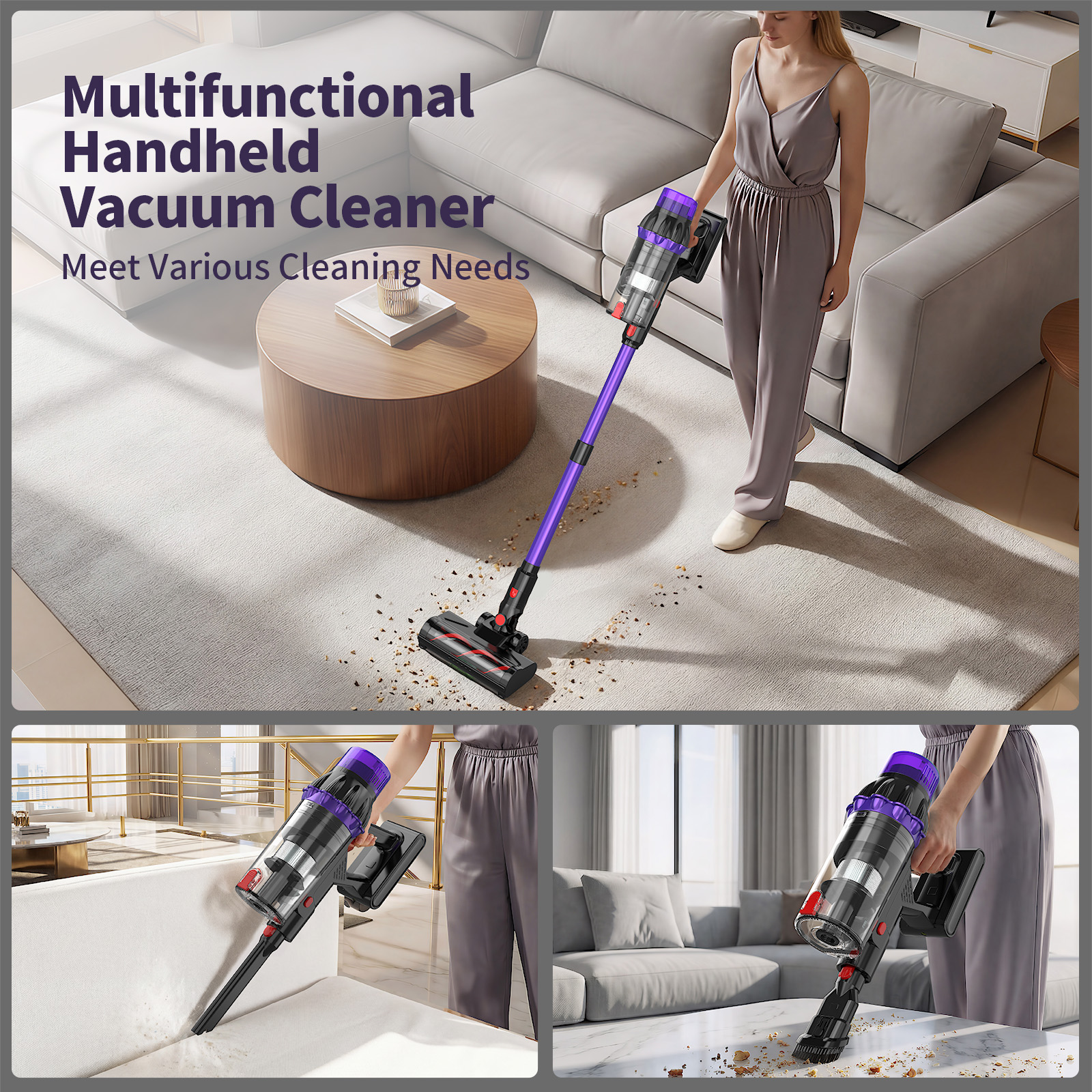 Hot Wireless Handheld Vacuum Cleaner Strong Suction Power HEPA Filter Long-Lasting Battery for Home Car Pet Hair Cleaning