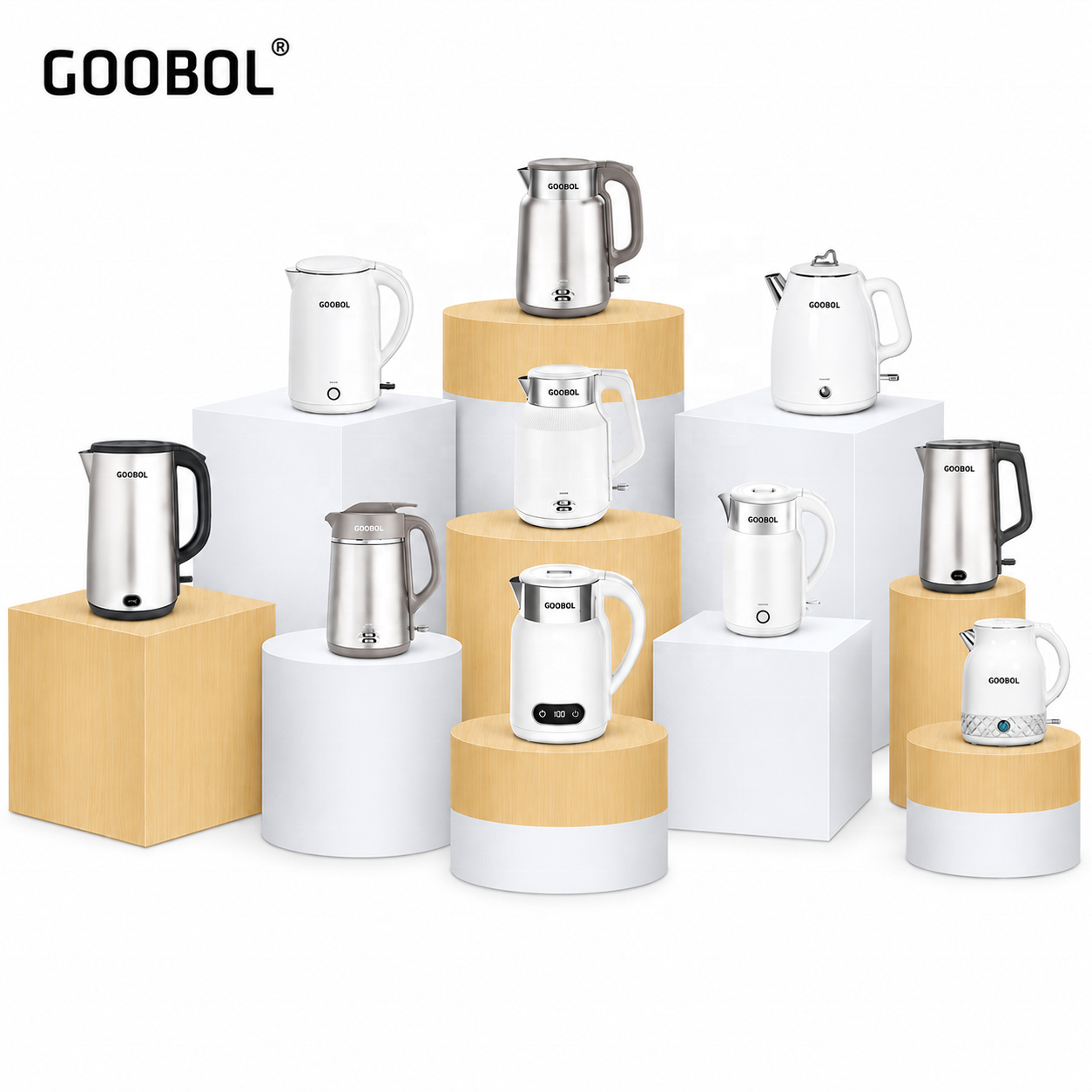 1.8L Stainless Steel Electric Kettle 1500W Auto Shut-Off 360° Cordless Fast Boil Multi-Color OEM Available