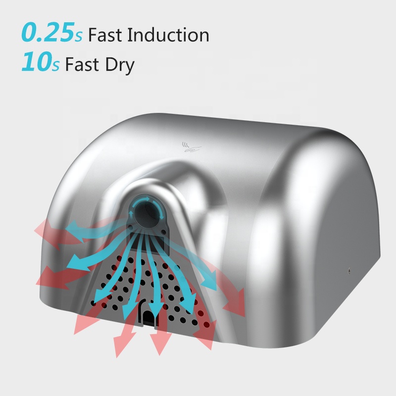 AIKE AK2800B Professional Manufacturer Durable Automatic Stainless Steel High Speed Hand Dryer for Commercial Bathroom