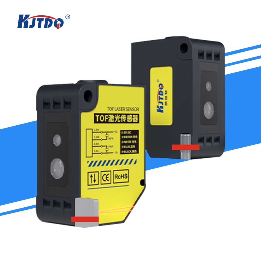 High Quality KJT NPN/PNP NO/NC Output 30-50m TOF Laser Photoelectric Sensor Switch for Equipment Detection Distance