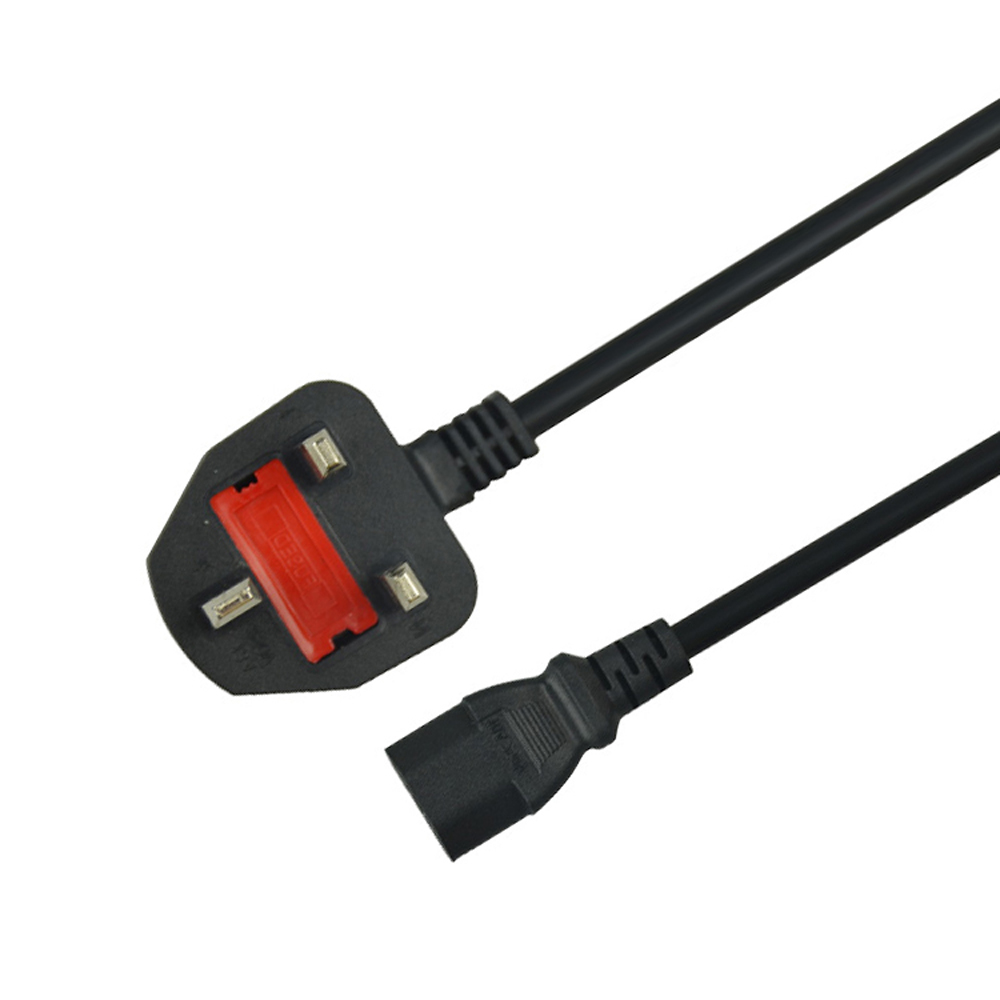 SIPU British 3 Pin 220V Fused Computer UK AC Power Cord Extension Cable PVC Jacket IEC Connector