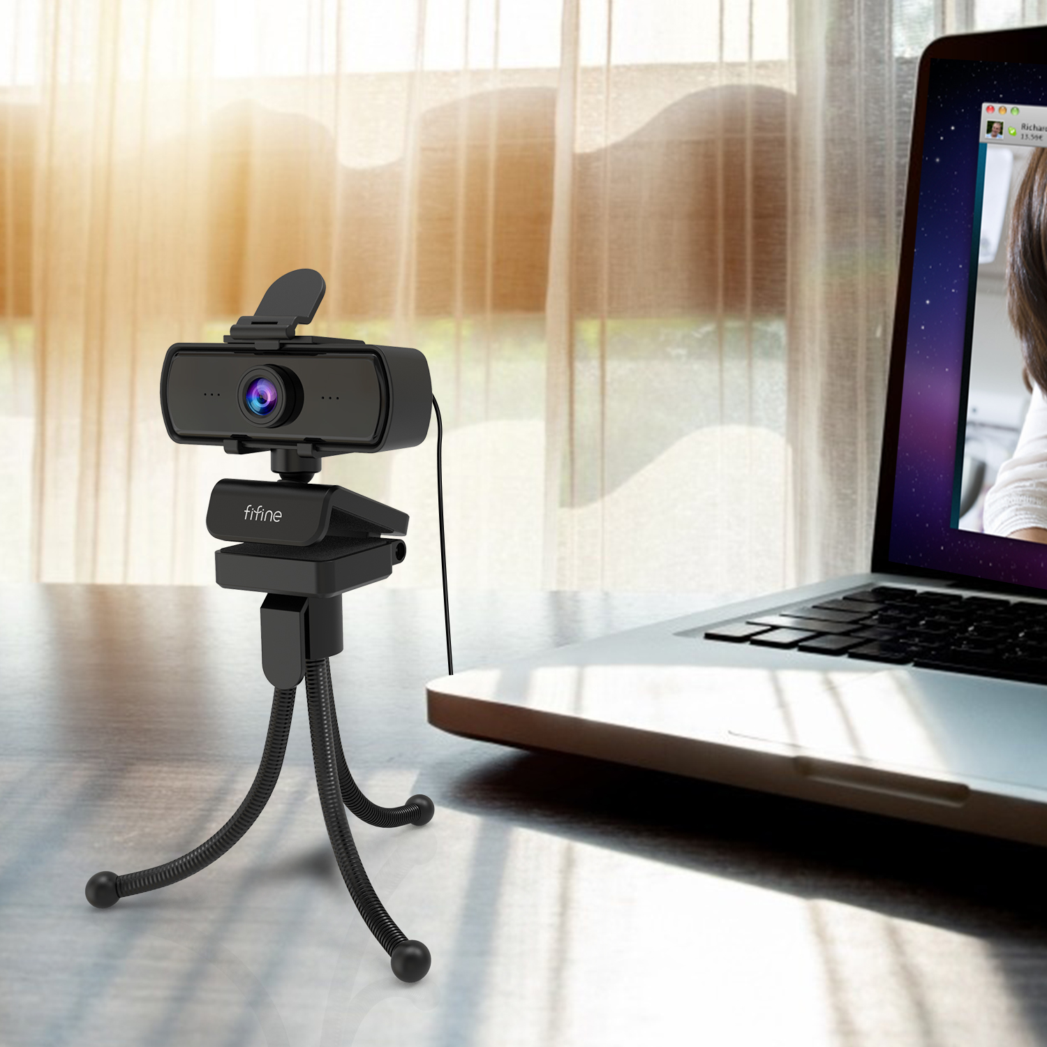 Fifine K420 HD 1440P Camera Webcam  Webcamera USB Web Camera for Desktop & Laptop PCs Web Chat & Video Call with Microphone
