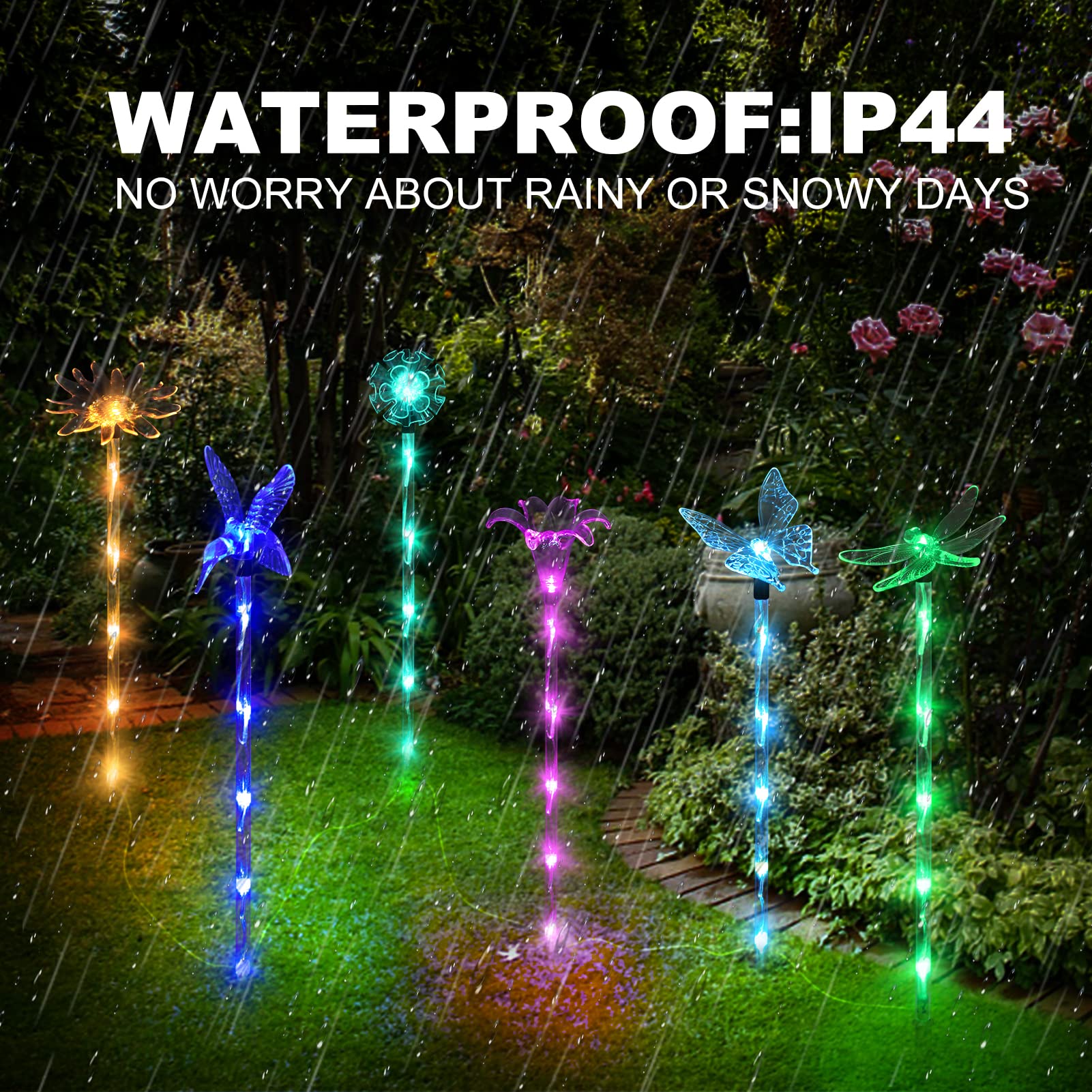 Outdoor Solar LED Warm White Wall Lights Solar Panel Powered Garden Pathway Decorations for Patio Landscape Ornaments