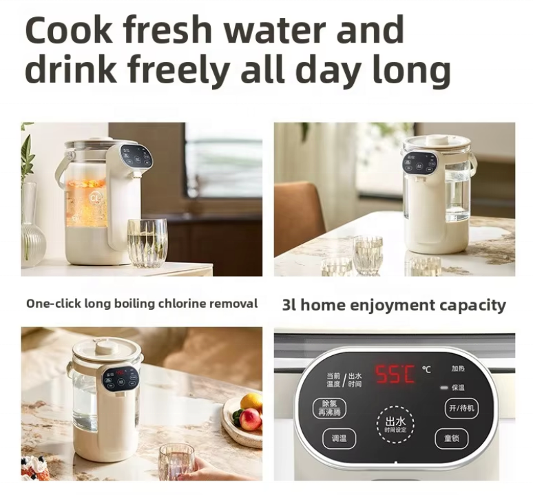 3L Full Automatic Electric Kettle Heat Preservation Temperature Display for Office Household Use 220V Colored Keep Warm Feature