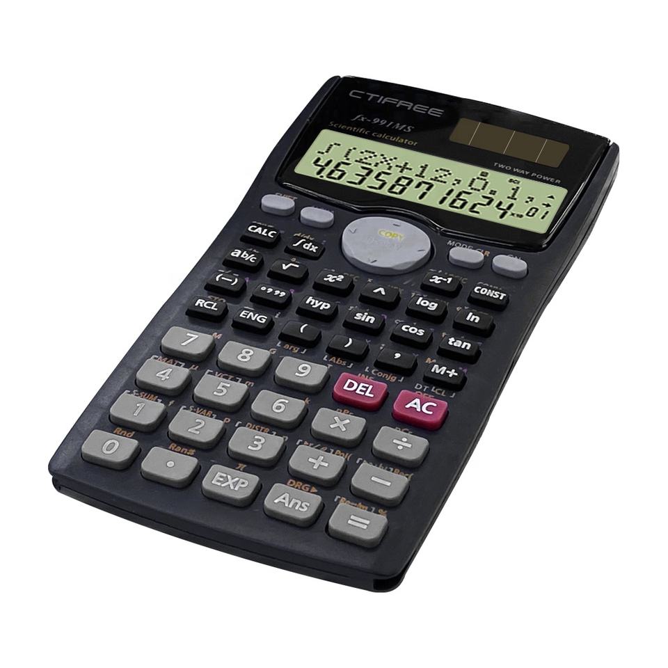 Научный калькулятор CTIFREE FX-991MS, 401 функция, питание от батареек, 10+2-разрядный дисплей, пластиковый корпус, высокое качество, выгодная цена.