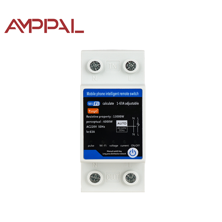 TUYA WIFI 63A AC Single Phase Circuit Breaker 6kVA Smart WiFi Timed Remote Control Voltage Protector Single Phase Stabilizer