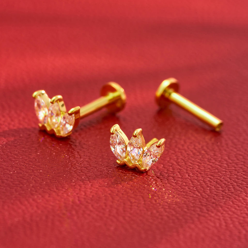 Золотой лабрет Manwei (14K Solid Gold)