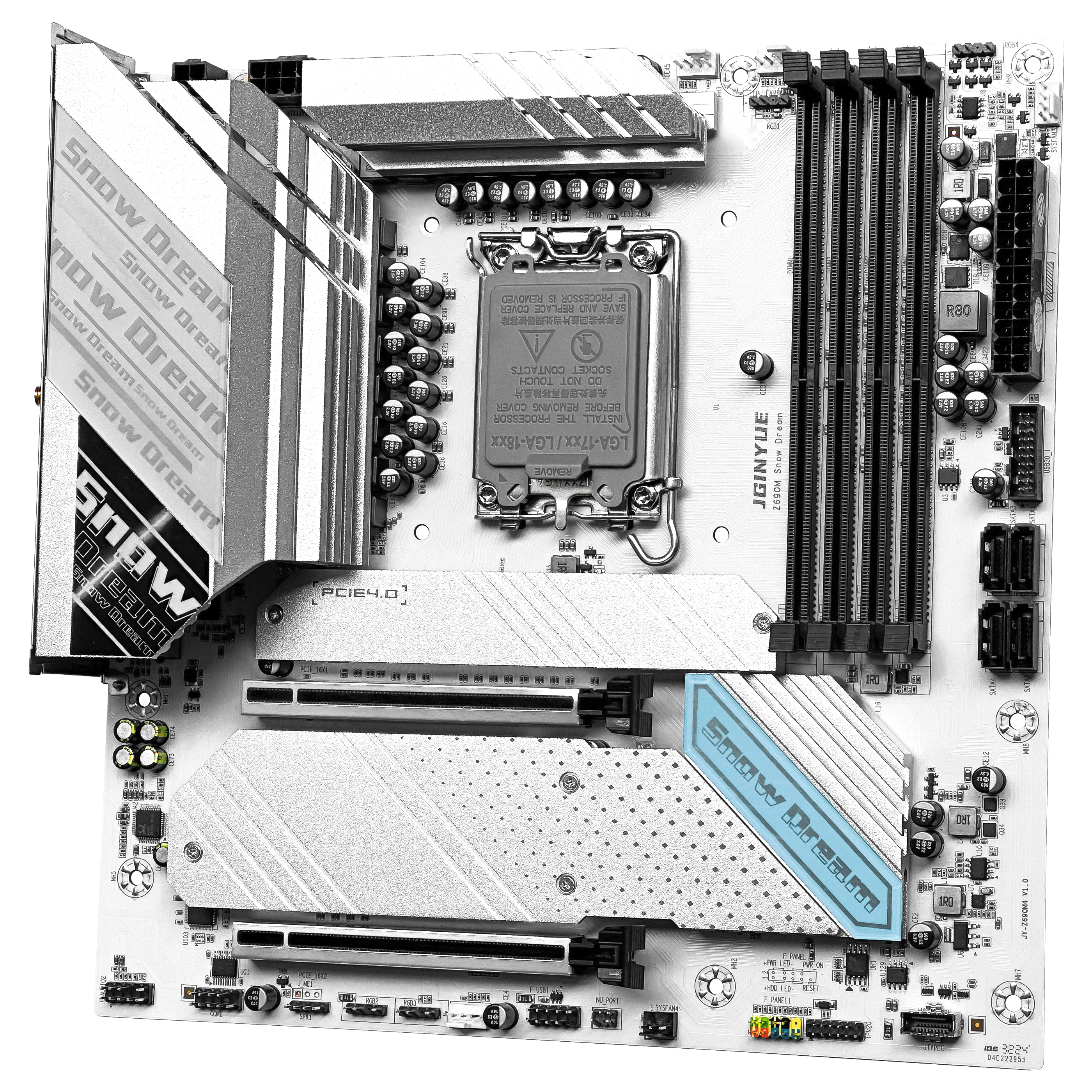 JGINYUE Z690M Snow Dream D4  Motherboard 4xDDR4 Memory Slots for Desktop