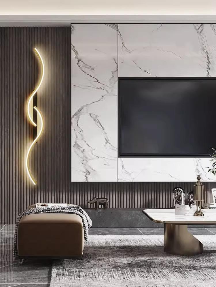 60cm 80cm 100cm Wall Light Bedroom Living Room Long Wall Lamp Bedside Grille Wall Light Modern Long Strip Decorative LampModern