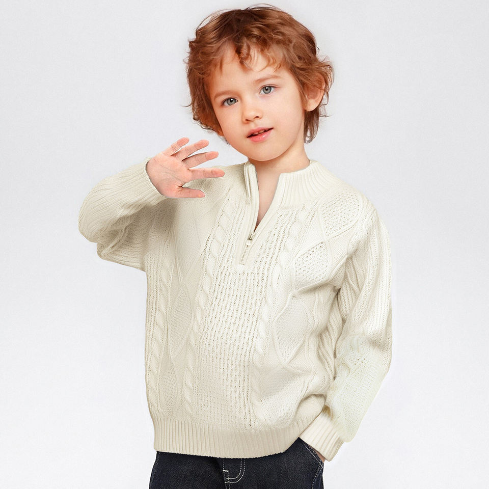 Boys Winter Cable Knit Half Zip