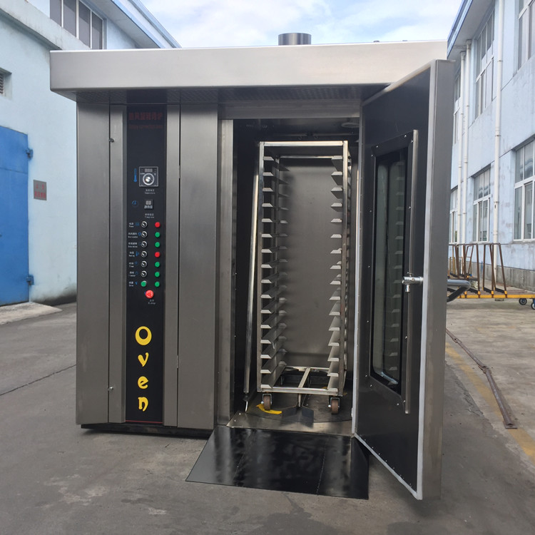 32 64Tray Rotary Oven Price Gas Electric Big Rotating Bakery Rotary Rack Oven for Sale Baking Loaf Bread Bakery Industrial Oven