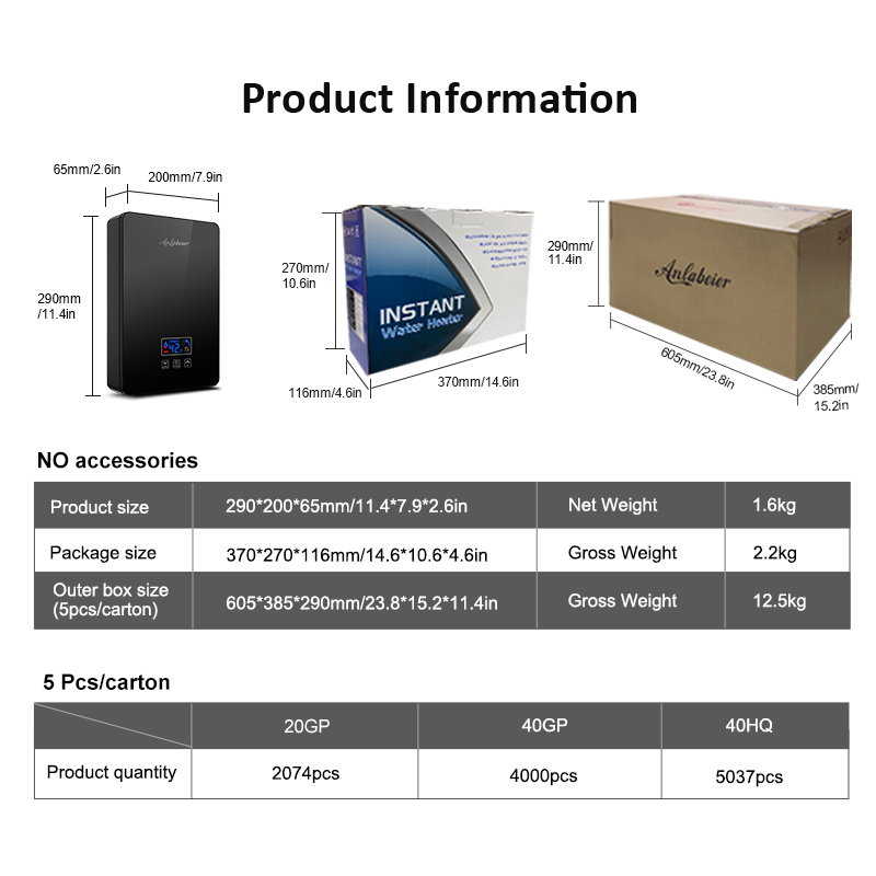 Latest Technology LED Digital Display Instant Electric Water Heater Faucet Free Spare Parts English Plastic for Hotels