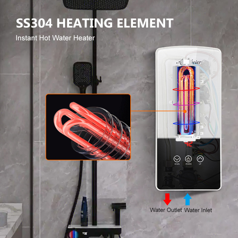 Wall Mounted Ultra MINI Space Saving Design Over Sink Tap Home Bathroom Small Kitchen Instant Electric Water Heater