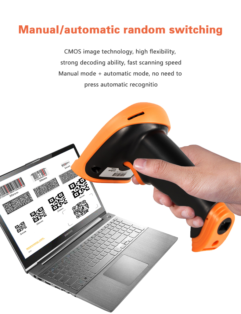 Netum Radall S5 S8 Portable 2D Wireless Barcode Scanner Bar Code Scanner Lecteur Code Barre Gun USB Bar Code Reader