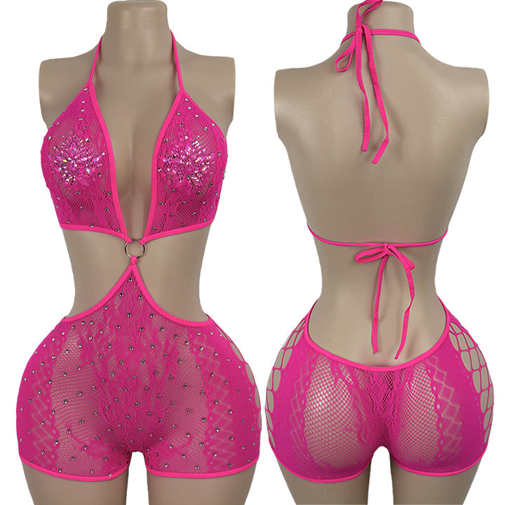 Hot Drill Back Sexy Big Hollow Bodysuit