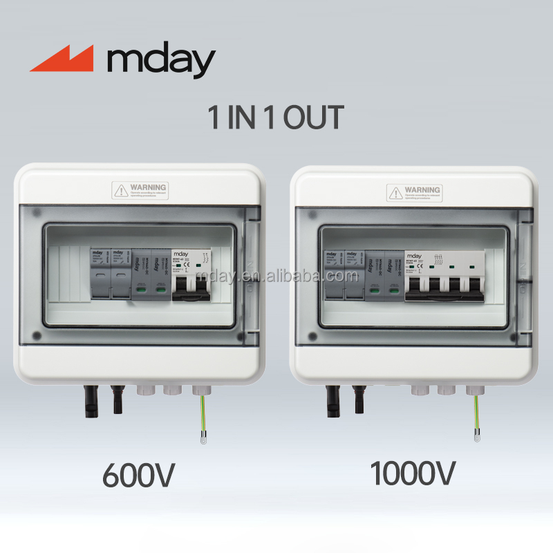 Mday 600V DC AC Solar Combiner Box 1 in 1 Out Solar String Combining for LV Products for Solar Installations