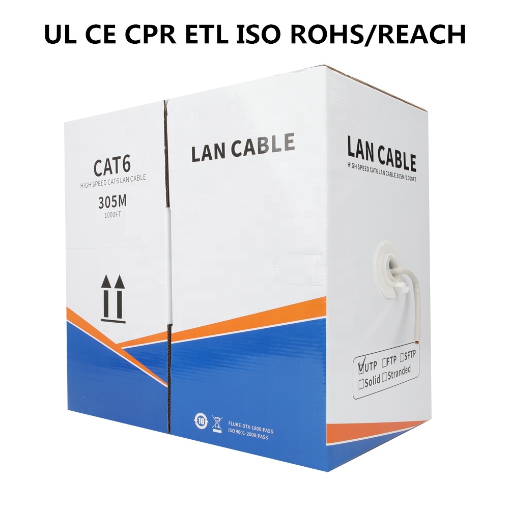 OEM LOGO 305m Box UTP FTP SFTP Cat 5E 6A 6 Cable Cat5E Cat6A Cat6 Lan Network Ethernet Cable