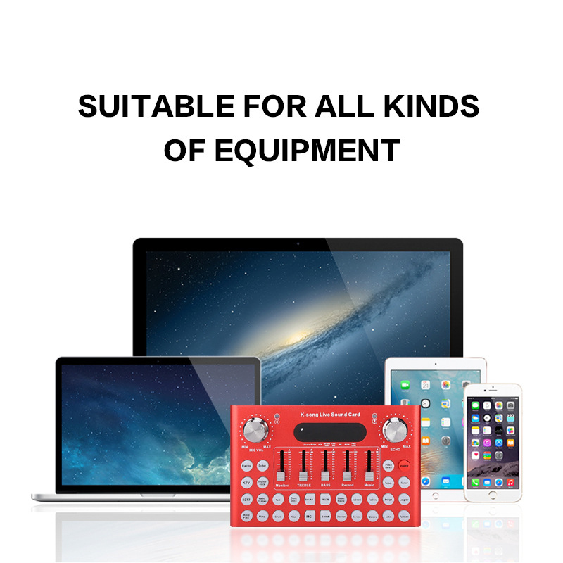 Professional Studio Audio Interface Recording External Live Sound Card F007 for Condenser Microphone