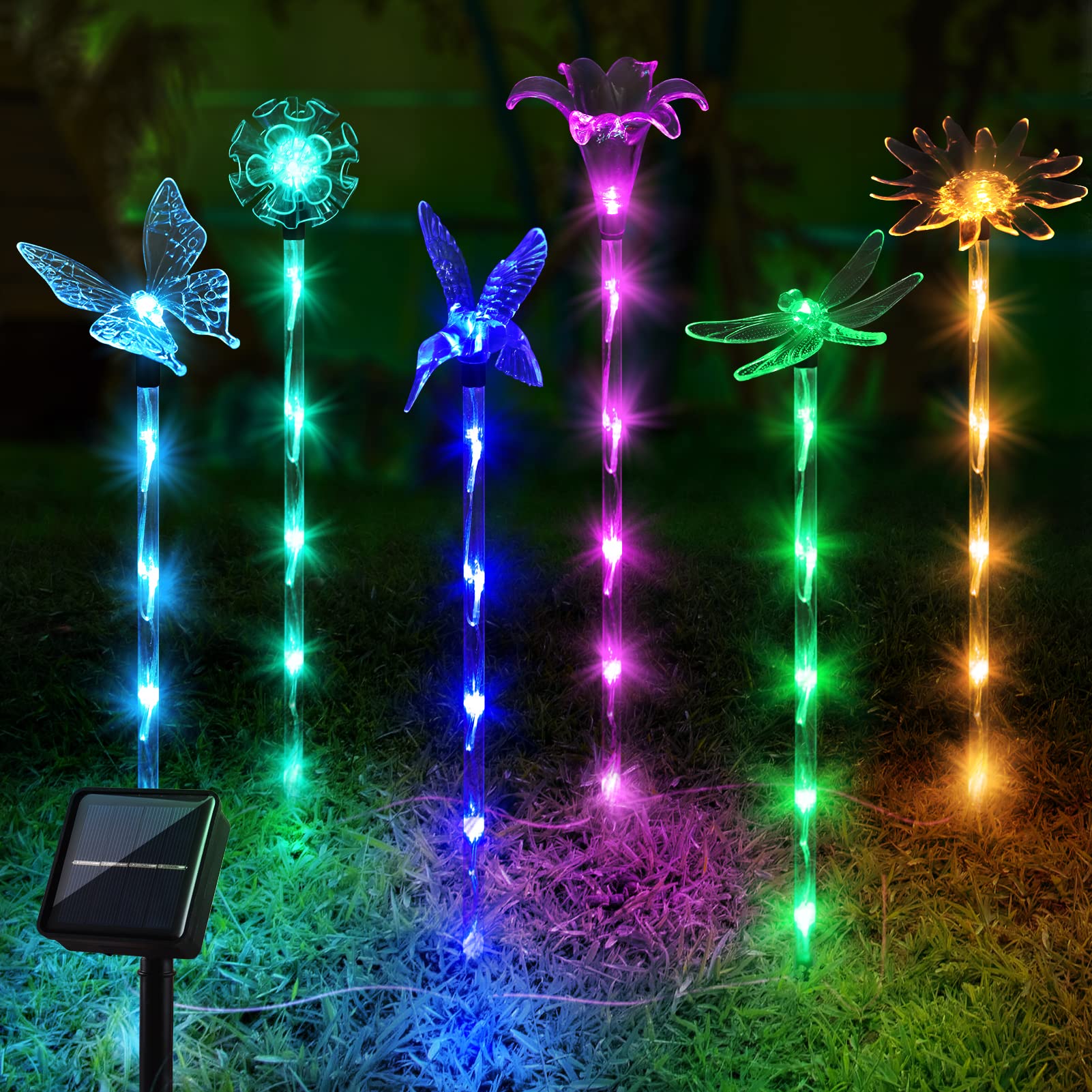 Outdoor Solar LED Warm White Wall Lights Solar Panel Powered Garden Pathway Decorations for Patio Landscape Ornaments