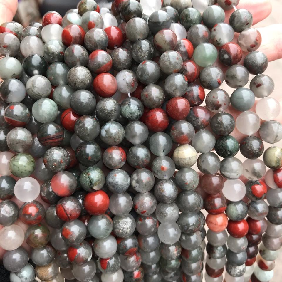 Гладкие круглые бусины из натурального камня (Semi-Precious)