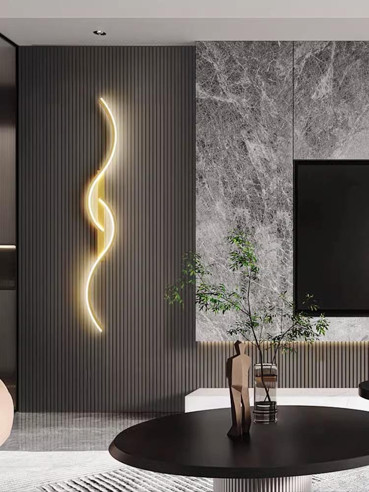 60cm 80cm 100cm Wall Light Bedroom Living Room Long Wall Lamp Bedside Grille Wall Light Modern Long Strip Decorative LampModern