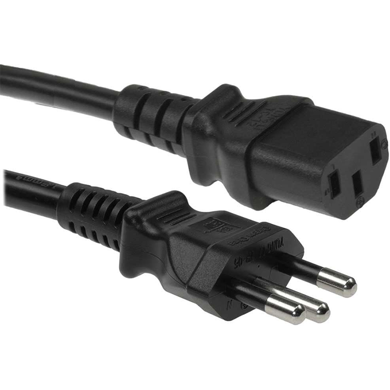 Swiss 3 Pin Plug IEC C7 C13 Connector Power Cable Brazil 3 Pin  Brazilian Plug AC Power Cord for Computer Laptop Printer Monitor