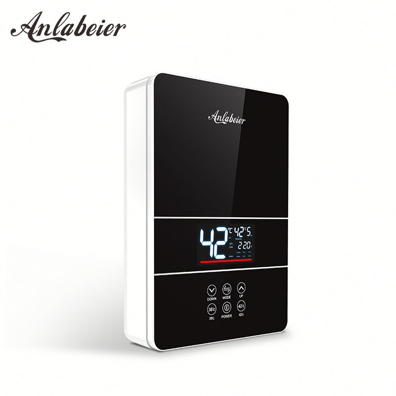 High Quality Smart Tankless Electric Geyser Instant Water Heater LED Temperature Display Plastic Housing English Hotel