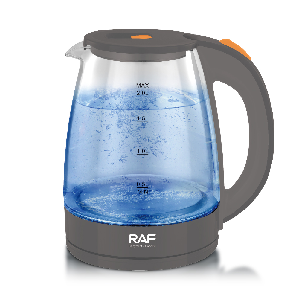 RAF R.7201 Household Electric Kettle Glass Water Kettle Portable Easy Clean Auto Shut Off Black Pots