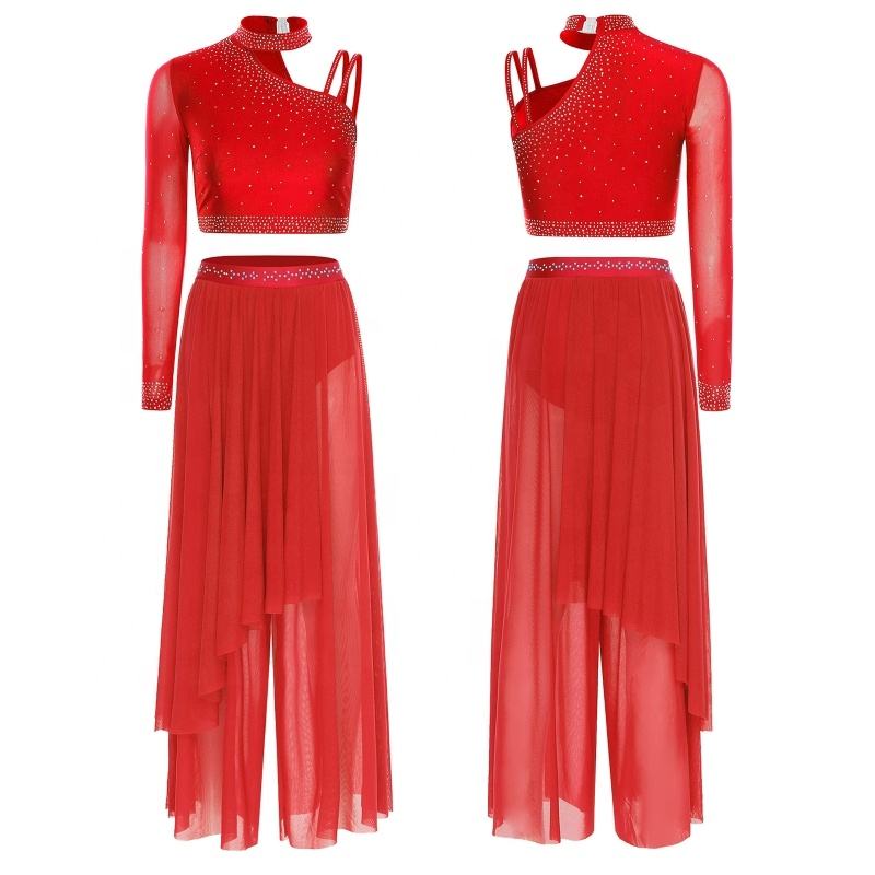 Womens Lyrical Dance Outfit Crop Tops