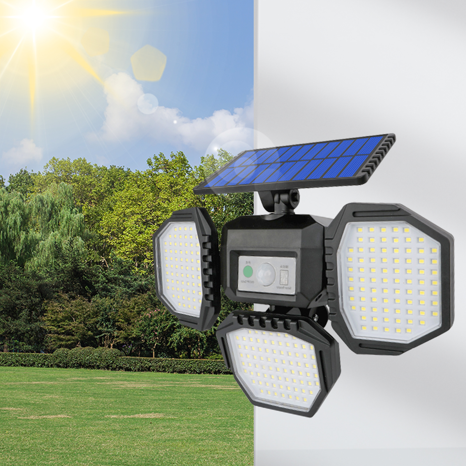 Outdoor ABS IP65 Waterproof Led Solar Motion Sensor Light PIR Solar Power Garden Wall Light Remote Control Solar Light