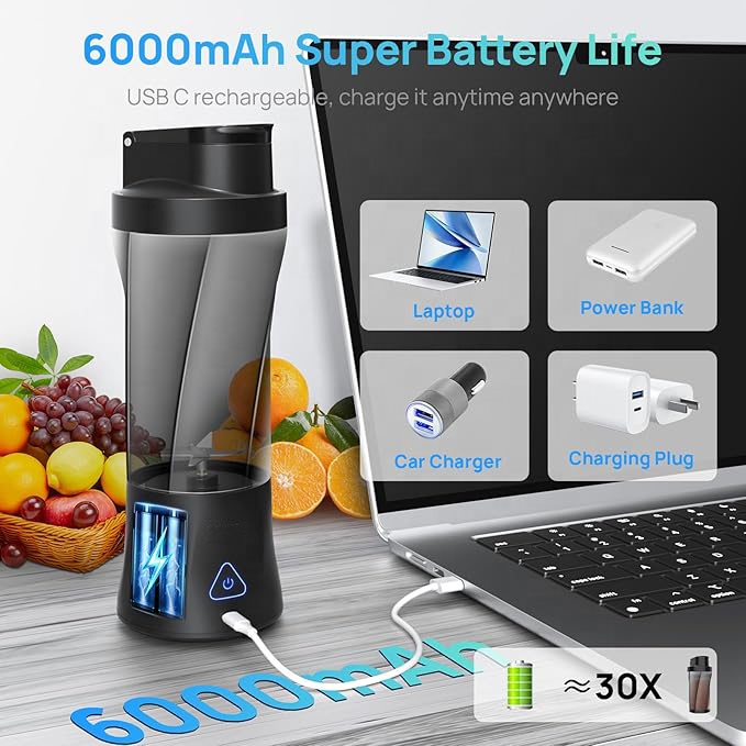 High Power 360W Rechargeable Juicer Mini Travel Blender Portable Blender Electric Smoothies Juicer Cup Protein Shaker