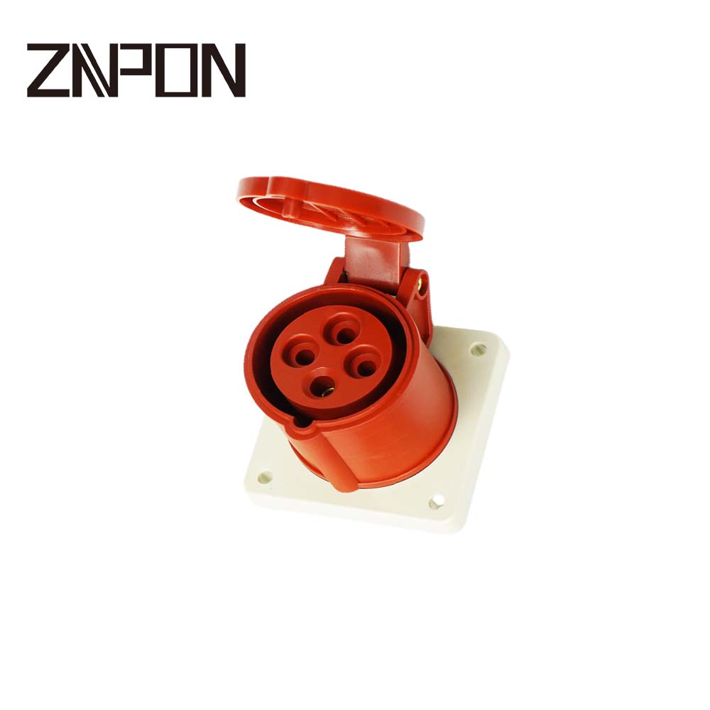 CEE and Industrial Heavy Duty PA66 Flame Resistance16A 4 Pin 400V Electric Plug and Socket in Standard Red