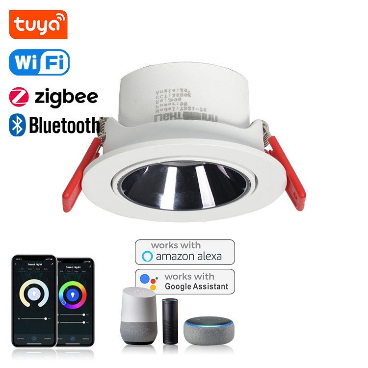 Good Quality Tuya Zigbee Smart Home Lights 10W LED Down Lamp Minimalist Aluminum Dimming