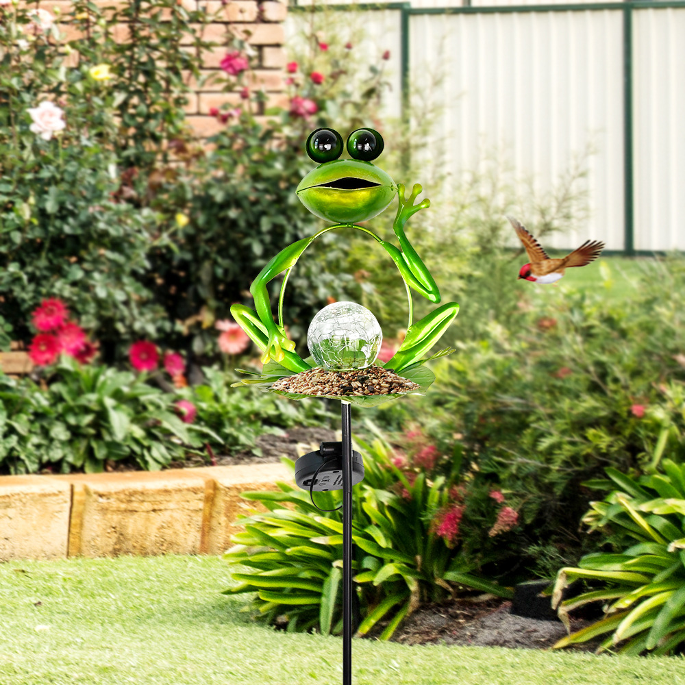 Outdoor Waterproof Small Size Iron Design LED Light Courtyard Garden Lamp Creative Cross-Border Solar Atmosphere Lawn Lamp