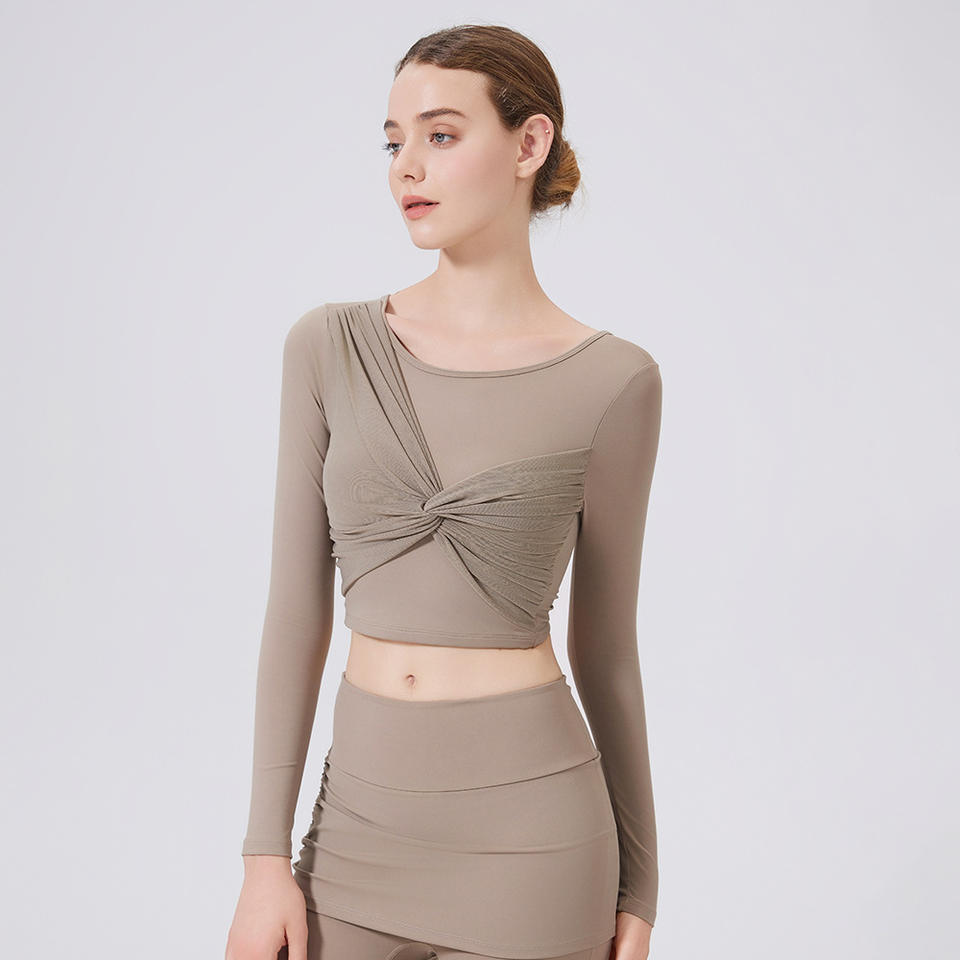 Сетчатый топ с узлом (Mesh Twist Long Sleeve)
