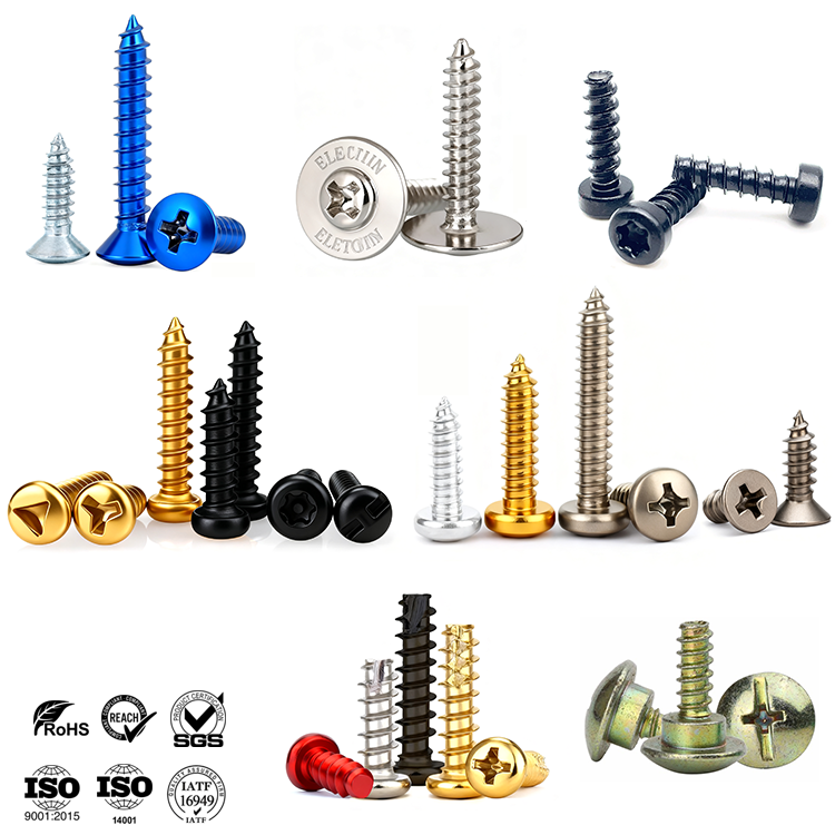 China Metal Self-tapping Thread Screw Manufacturer Custom M1.4 M2 M3 M4 M5 M6 Self Tapping Fasteners Screws for Plastic